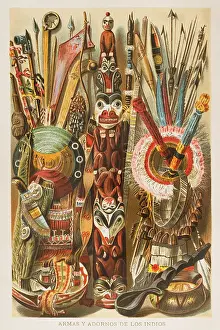 North America Prints: Weapons, utensils and ornaments of American Indians, 1892. Creator: Unknown