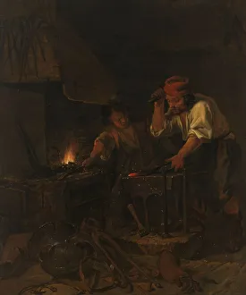 Hammering Prints: The Weaponsmith, 1650-1660. Creator: Gabriel Metsu