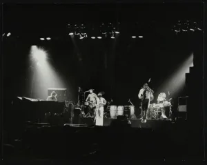 Alex Gallery: Weather Report in concert at the Odeon, Birmingham, October 1977. Artist: Denis Williams