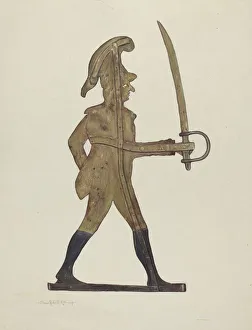 Weather Vane - Count Casimir Pulaski, c. 1940. Creator: Elmer K Kottcamp