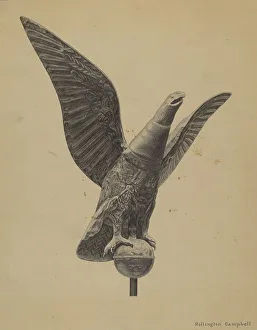 Weather Vane Prints: Weather Vane Finial, c. 1936. Creator: Rollington Campbell