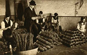 Baskets Prints: Weaving baskets for artillery shells, Nottingham, First World War, 1914-1918, (1933)