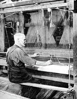 Weaving Irish linen, Lurgan, Armagh, 1936. Artist: Fox