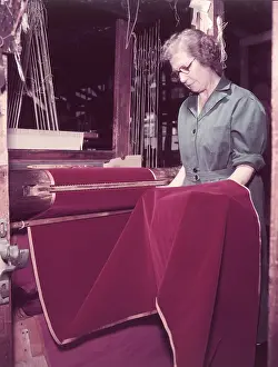 Craftswoman Prints: Weaving velvet for the coronation robe