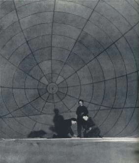 Barrage Balloon Collection: The web (WaFS working on a balloon), 1941. Artist: Cecil Beaton