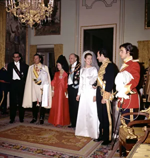1972 Prints: Wedding of Alfonso Borbon Dampierre (1936-1989) with Maria del Carmen Martinez-Bordiu in 1972