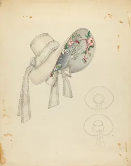 Millinery Prints: Wedding Bonnet, c. 1936. Creator: Nancy Crimi