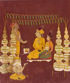 Pots Gallery: Wedding Ceremony with Brahma in Attendance, ca. 1680. Creator: Unknown