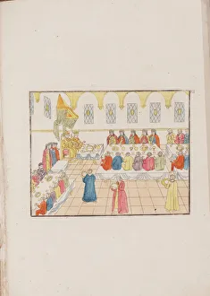 The wedding ceremony of Tsar Mikhail Feodorovich and Yevdokiya Lukyanovna, 1810. Artist: Anonymous master