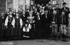 Shawl Collection: Wedding in Delsbo, Hälsingland, 1880-1929. Creator: C Rudolphi