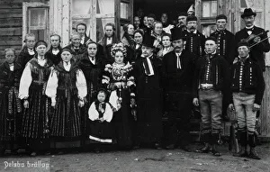 Nordic Museum Prints: Wedding in Delsbo, Hälsingland, 1880-1929. Creator: C Rudolphi