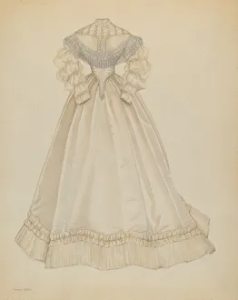 Trimming Prints: Wedding Dress, c. 1937. Creator: Nancy Crimi