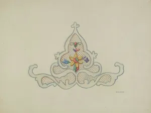 Ruth Buker Prints: Wedding Dress Motif (Insert), c. 1940. Creator: Ruth Buker
