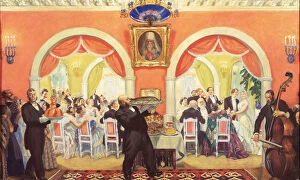 Kustodiev Gallery: The Wedding Feast, 1917. Artist: Kustodiev, Boris Michaylovich (1878-1927)