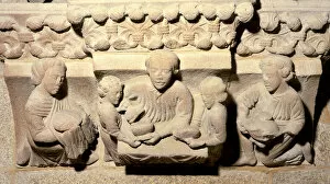 Wedding Feast of Alphonse IX of Leon, detail of the corbels of the Synod Hall