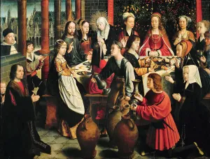 Wedding Feast Prints: The Wedding Feast at Cana, c. 1500. Creator: David, Gerard (ca. 1460-1523)