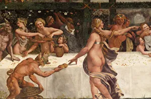Wedding Feast of Cupid and Psyche, detail. Artist: Romano, Giulio (1499-1546) Wedding Feast of Cupid and Psyche, detail. Artist: Romano, Giulio (1499-1546)
