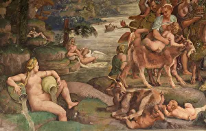 Wedding Feast of Cupid and Psyche, detail. Artist: Romano, Giulio (1499-1546)