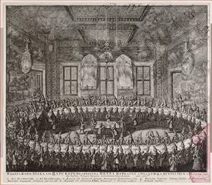 The Wedding Feast of Peter I and Catherine in the Winter Palace in St. Petersburg on February 19, 1712, 1712