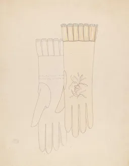 Cook Gladys Prints: Wedding Gloves, c. 1936. Creator: Gladys Cook