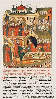 Moscow School Prints: The Wedding of Grand Prince Vasili III Ivanovich of Moscow (From the Illuminated Compiled Chronicle) Artist: Anonymous