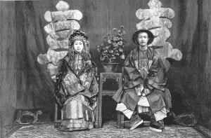 The Wedding of Lady Blossom Tseng, Daughter of the Marquis Tseng, and Mr. Woo, at Pekin, 1888. Creator: Unknown