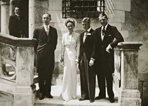 House Of Windsor Collection: The wedding party at the marriage of the Duchess and Duke of Windsor, France, 3 June 1937