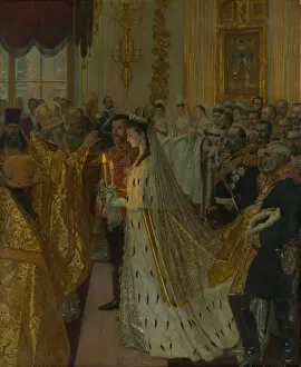 Russian Revolution Collection: The wedding of Tsar Nicholas II and the Princess Alix of Hesse-Darmstadt on November 26