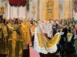 The wedding of Tsar Nicholas II and the Princess Alix of Hesse-Darmstadt on November 26, 1894