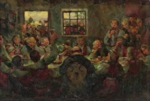 Gathering Prints: The Wedding in the village I, 1929-1930. Creator: Gustav Mally