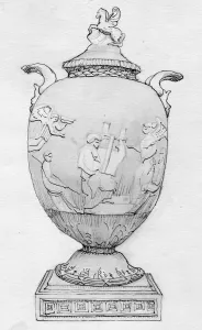 Wash Prints: Wedgewood vase, 1786, (1950). Pegasus Vase Creator: Shirley Markham