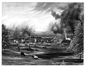 Staffordshire Prints: Wedgwood factory, Etruria, Hanley, Staffordshire, England
