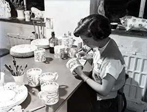 Patriotism Prints: Wedgwood pottery production, Staffordshire, c1953. Creator: Arthur Charles Kirby Ware