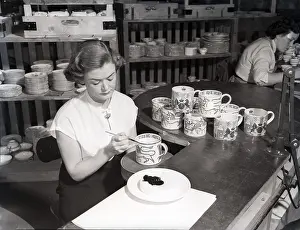 Patriotism Prints: Wedgwood pottery production, Staffordshire, c1953. Creator: Arthur Charles Kirby Ware