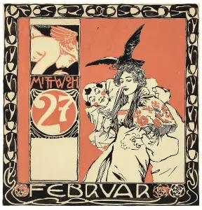 Calendar Prints: Wednesday, February 27th, study for a calendar page
