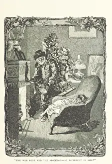 The wee foot and the stocking - so different in size!, 1894. Creator: Birch