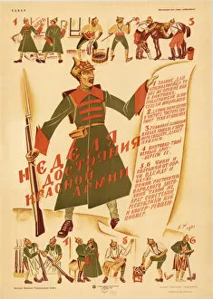 Chromolithography Gallery: The Week of the Red Army Property, 1921. Creator: Moor, Dmitri Stachievich (1883-1946)