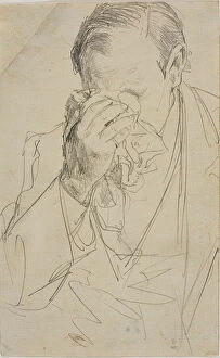 Weeping Man, 1850/59. Creator: Adolph Menzel