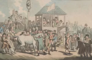 Horse Race Gallery: Weighing, January 1, 1799. January 1, 1799. Creator: Thomas Rowlandson