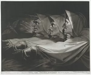 Henry Fuseli Gallery: The Weird Sisters (Shakespeare, MacBeth, Act 1, Scene 3), March 10, 1785