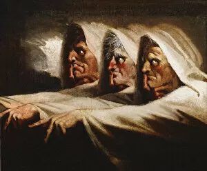 Discovery of Witches Gallery: The Weird Sisters (The Three Witches), ca 1782. Artist: Fussli (Fuseli), Johann Heinrich (1741-1825)