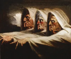 The Weird Sisters (The Three Witches), ca 1782. Found in the collection of The Huntington, California Blackwhite Collection: The Weird Sisters (The Three Witches), ca 1782. Artist: Fussli (Fuseli), Johann Heinrich (1741-1825)