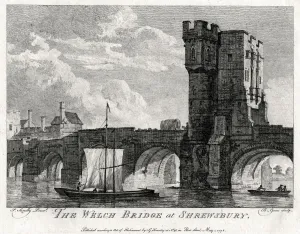 Shrewsbury Prints: The Welch Bridge at Shrewsbury, Shropshire, 1776. Artist: B Green
