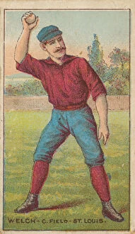 Baseball Player Gallery: Welch, Center Field, St. Louis, from the 'Gold Coin'Tobacco Issue, 1887