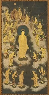 Kamakura Period Collection: Welcoming Descent of Amida Buddha, 1300-33. Creator: Unknown