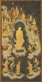 Kamakura Period Collection: Welcoming Descent of Amida Buddha, 1300-33. Creator: Unknown