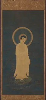 Kamakura Period Collection: Welcoming Descent of Amida Buddha (Raigo), about 1270—1333. Creator: Unknown