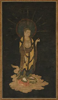Kamakura Period Collection: Welcoming Descent of Jizo Bosatsu, 1200s. Creator: Unknown