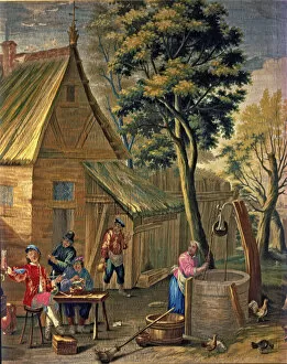 Images Dated 17th April 2013: The Well, tapestry by David Teniers