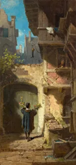 Ca 1860 Gallery: The Well-Wisher, ca 1860. Creator: Spitzweg, Carl (1808-1885)
